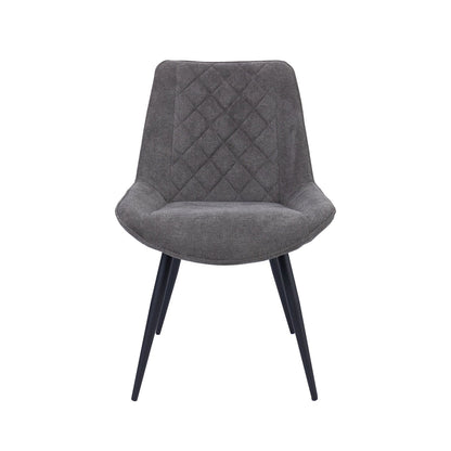 Anika 7pc Dining Set 180cm Table 6 Fabric Chair - Graphite Smoke - Cosy Abode