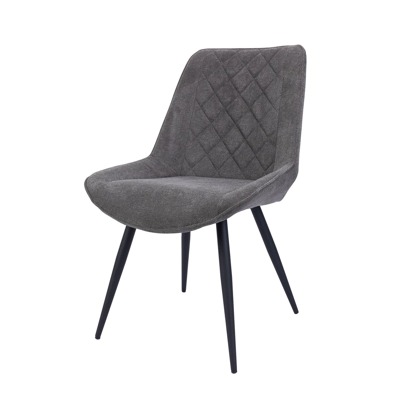 Anika 7pc Dining Set 180cm Table 6 Fabric Chair - Graphite Smoke - Cosy Abode