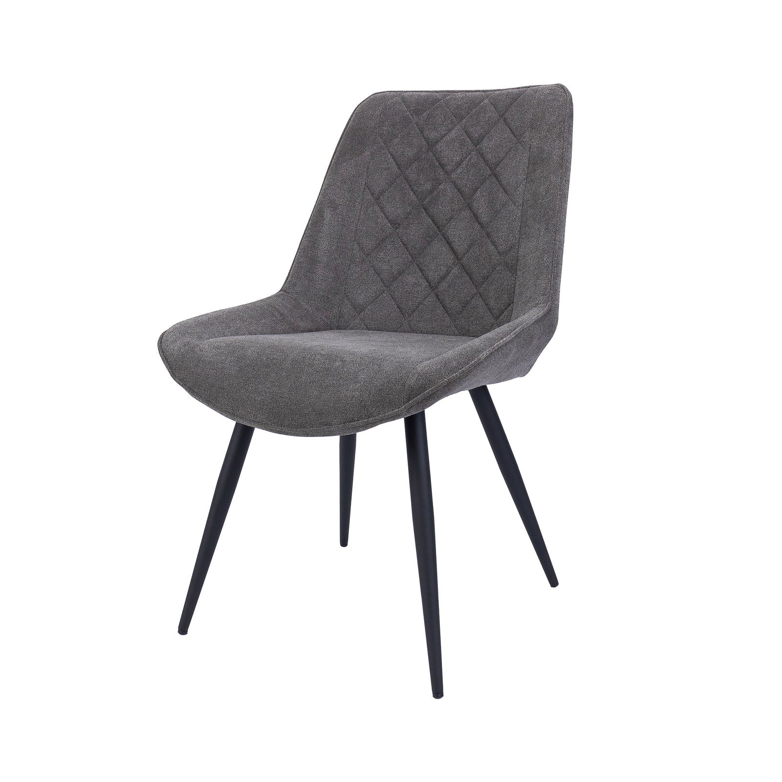 Anika 7pc Dining Set 180cm Table 6 Fabric Chair - Graphite Smoke - Cosy Abode