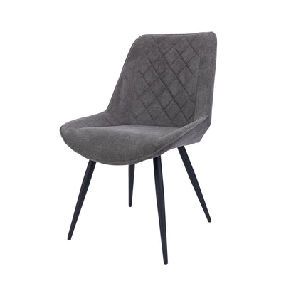 Anika 7pc Dining Set 180cm Table 6 Fabric Chair - Graphite Smoke - Cosy Abode