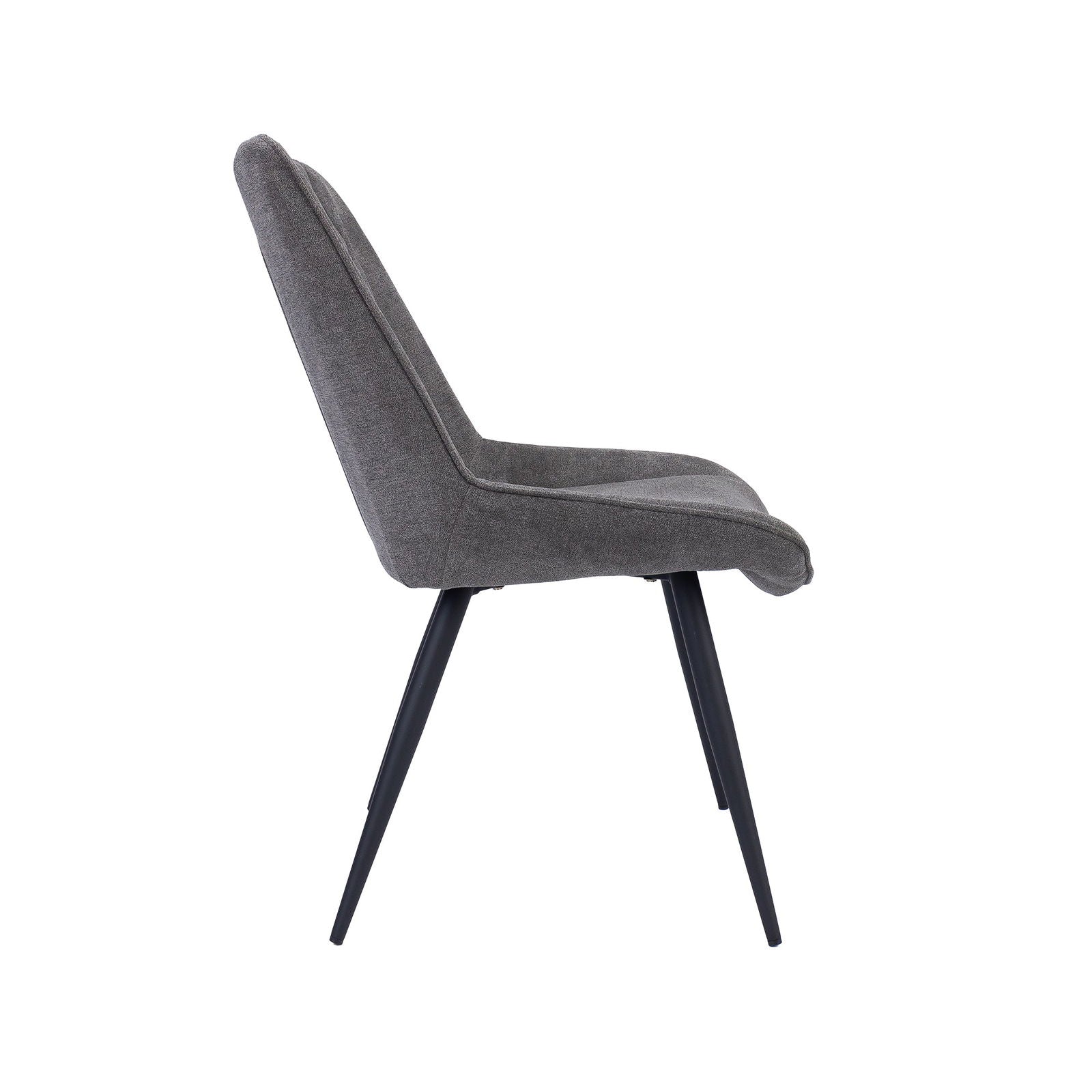 Anika 7pc Dining Set 180cm Table 6 Fabric Chair - Graphite Smoke - Cosy Abode