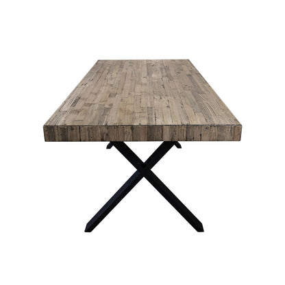 Anika 7pc Dining Set 180cm Table 6 Fabric Chair - Grey Smoke - Cosy Abode