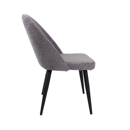 Anika 7pc Dining Set 180cm Table 6 Fabric Chair Fog - Smoke - Cosy Abode
