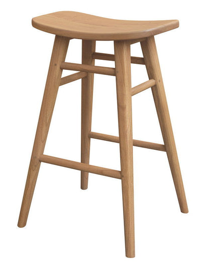 Aria Oval Solid Mindi Kitchen Counter Stool (Natural) - Cosy Abode