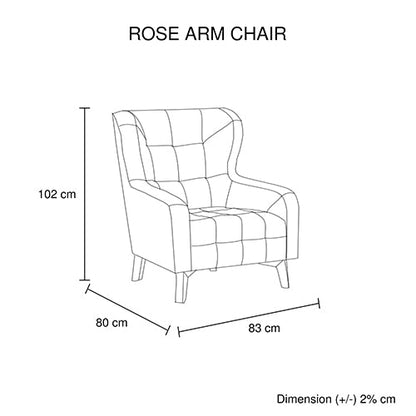 Armchair High back Lounge Accent Chair Designer Printed Fabric with Wooden Leg - Cosy Abode
