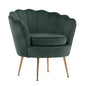 Armchair Padded Lounge Chair Accent Velvet Shell Scallop GREEN - Cosy Abode