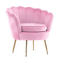 Armchair Padded Lounge Chair Accent Velvet Shell Scallop PINK - Cosy Abode