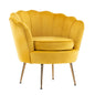 Armchair Padded Lounge Chair Accent Velvet Shell Scallop YELLOW - Cosy Abode