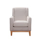 Armchair in Beige Colour Lounge Accent Chair Upholstered Fabric with Wooden leg - Cosy Abode