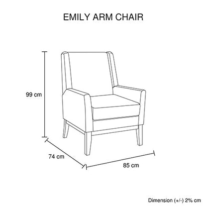 Armchair in Beige Colour Lounge Accent Chair Upholstered Fabric with Wooden leg - Cosy Abode