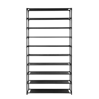 Artiss 10-Tier Shoe Rack Stackable 50 Pairs Black - Cosy Abode