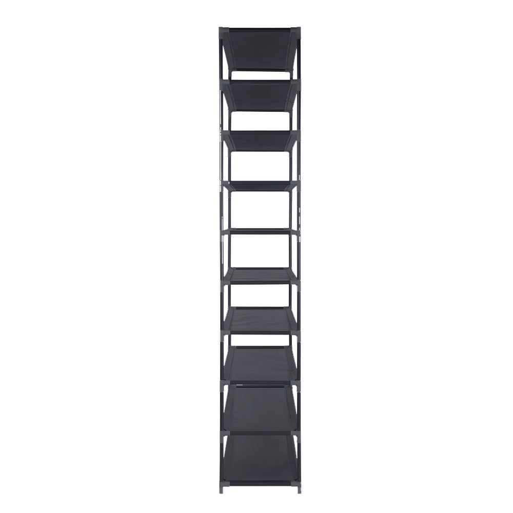 Artiss 10-Tier Shoe Rack Stackable 50 Pairs Black - Cosy Abode