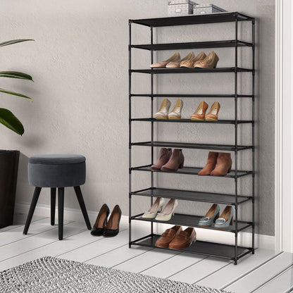 Artiss 10-Tier Shoe Rack Stackable 50 Pairs Black - Cosy Abode