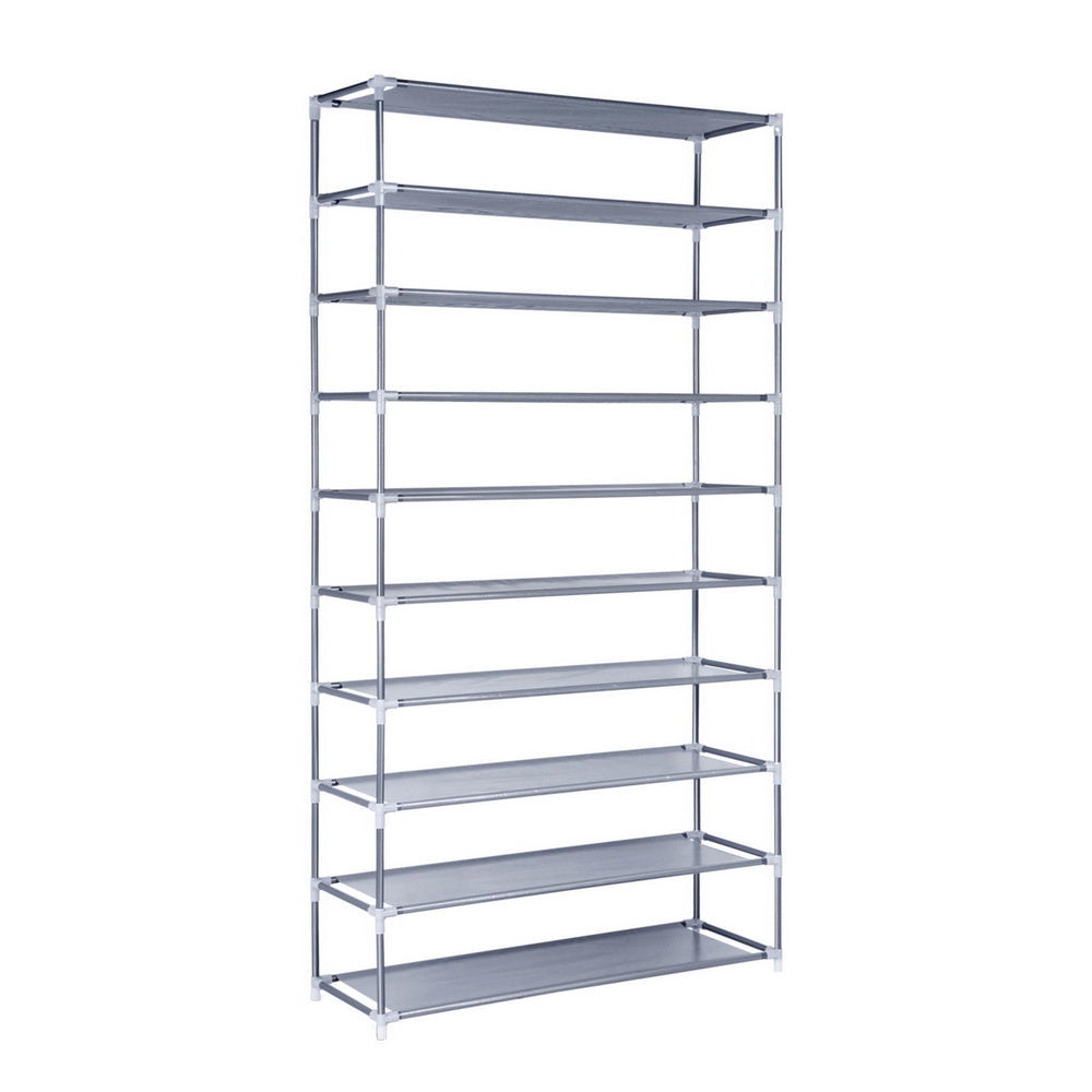 Artiss 10-Tier Shoe Rack Stackable 50 Pairs Grey - Cosy Abode