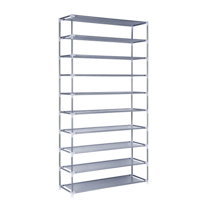 Artiss 10-Tier Shoe Rack Stackable 50 Pairs Grey - Cosy Abode