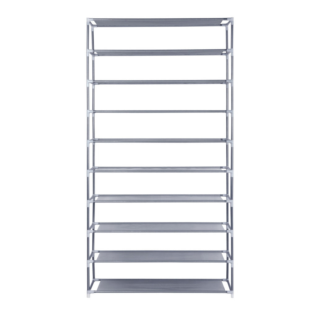Artiss 10-Tier Shoe Rack Stackable 50 Pairs Grey - Cosy Abode