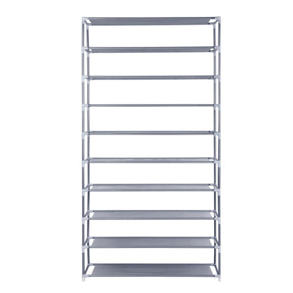 Artiss 10-Tier Shoe Rack Stackable 50 Pairs Grey - Cosy Abode