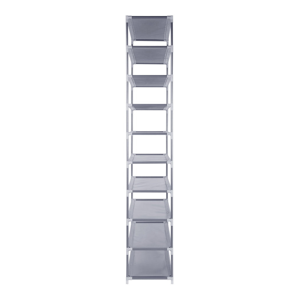 Artiss 10-Tier Shoe Rack Stackable 50 Pairs Grey - Cosy Abode