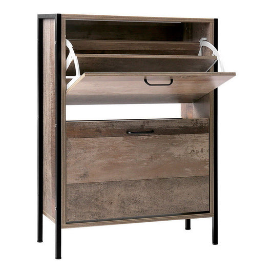 Artiss 12 Pair Wooden Vintage Shoe Rack Storage Cabinet - Wood - Cosy Abode