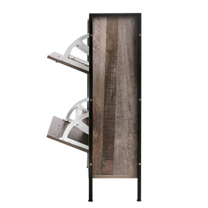 Artiss 12 Pair Wooden Vintage Shoe Rack Storage Cabinet - Wood - Cosy Abode