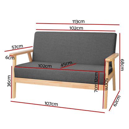 Artiss 2-Seater Sofa Armchair Skane - Cosy Abode