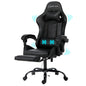 Artiss 2 Point Massage Gaming Office Chair Footrest Black - Cosy Abode