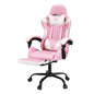 Artiss 2 Point Massage Gaming Office Chair Footrest Pink - Cosy Abode