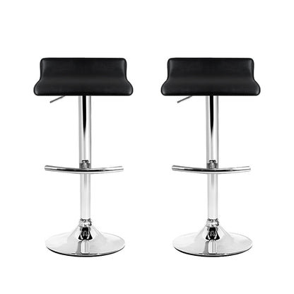 Artiss 2x Bar Stools Adjustable Gas Lift Chairs Black - Cosy Abode