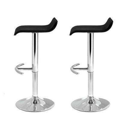 Artiss 2x Bar Stools Adjustable Gas Lift Chairs Black - Cosy Abode