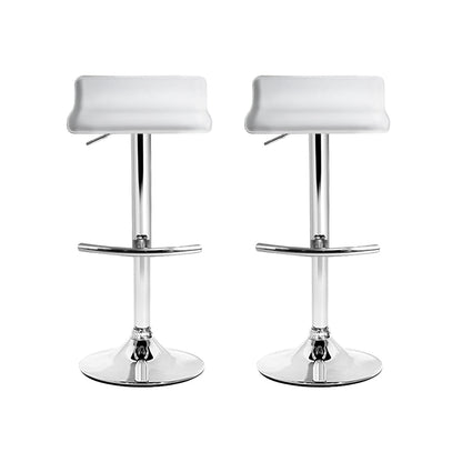 Artiss 2x Bar Stools Adjustable Gas Lift Chairs White - Cosy Abode
