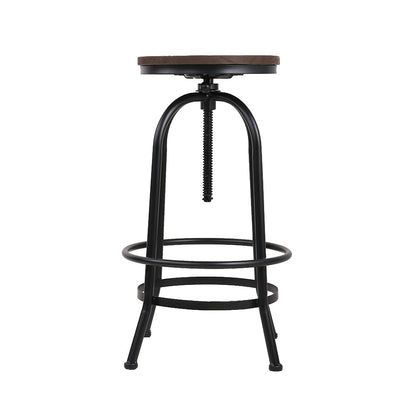Artiss 2x Bar Stools Adjustable Wood Chairs - Cosy Abode