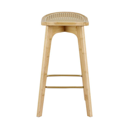 Artiss 2x Bar Stools Bamboo Rattan Stool Counter Chair Kitchen Barstools - Cosy Abode