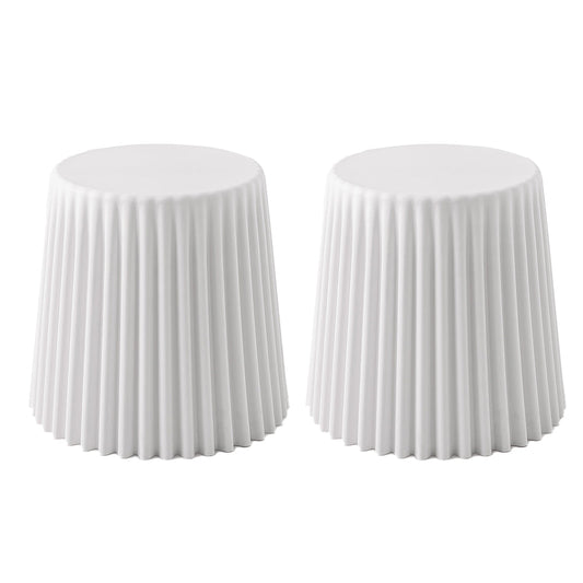 Artiss 2x Bar Stools Cupcake Plastic Foot Stool White - Cosy Abode