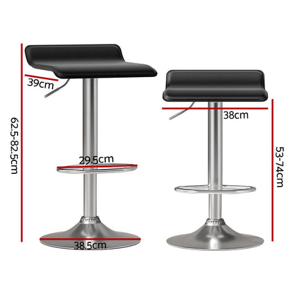Artiss 2x Bar Stools Faux Leather Chair Black - Cosy Abode
