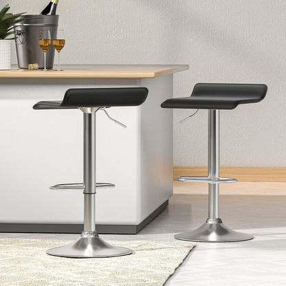 Artiss 2x Bar Stools Faux Leather Chair Black - Cosy Abode