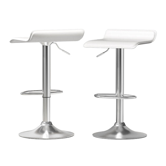 Artiss 2x Bar Stools Faux Leather Chair White - Cosy Abode