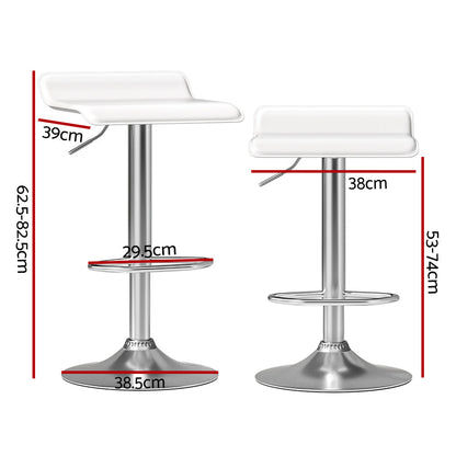 Artiss 2x Bar Stools Faux Leather Chair White - Cosy Abode