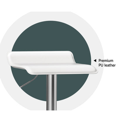 Artiss 2x Bar Stools Faux Leather Chair White - Cosy Abode