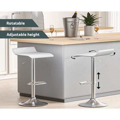 Artiss 2x Bar Stools Faux Leather Chair White - Cosy Abode