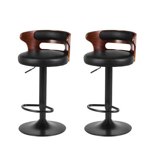 Artiss 2x Bar Stools Gas Lift Faux Leather - Cosy Abode
