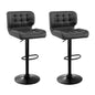 Artiss 2x Bar Stools Gas Lift Leather Padded Grey - Cosy Abode