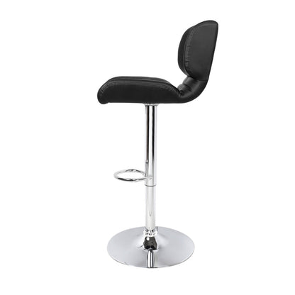 Artiss 2x Bar Stools Gas Lift Leather Padded Stool Black - Cosy Abode