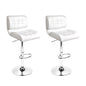 Artiss 2x Bar Stools Gas Lift Leather Padded White - Cosy Abode