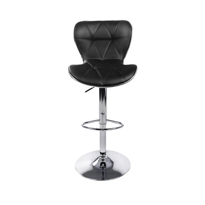 Artiss 2x Bar Stools Gas Lift Leather Seat Black - Cosy Abode