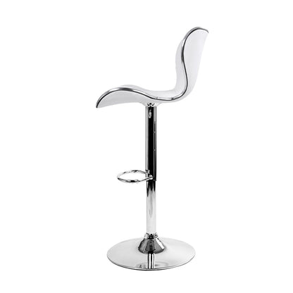 Artiss 2x Bar Stools Gas Lift Leather Seat White - Cosy Abode