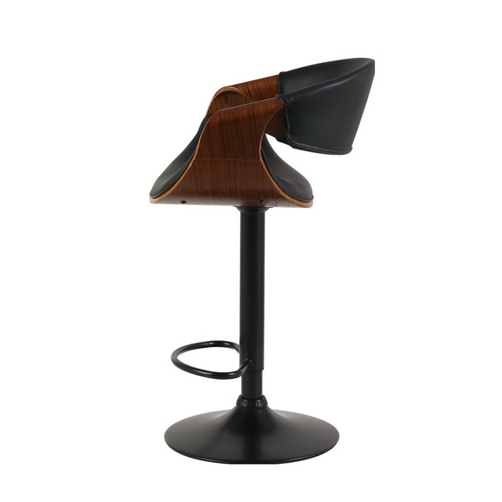 Artiss 2x Bar Stools Gas Lift Leather w/Armrest - Cosy Abode