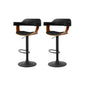 Artiss 2x Bar Stools Gas Lift Leather w/Armrest All Black - Cosy Abode