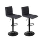Artiss 2x Bar Stools Gas Lift Linen Fabric Black - Cosy Abode