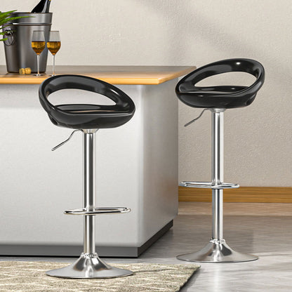 Artiss 2x Bar Stools Gas Lift Plastic Seat Black - Cosy Abode