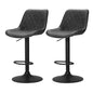 Artiss 2x Bar Stools Gas Lift Vintage Leather Black - Cosy Abode
